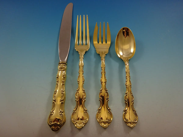 Strasbourg Gold by Gorham Sterling Silver Flatware Service Set For 12 Vermeil
