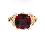 10k Yellow Gold 1.68ct Deep Red Genuine Natural Garnet Ring Size 6.25 (#J6386)