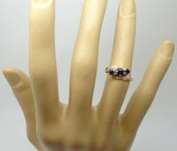 10k Rose Gold Genuine Natural Sapphire Ring Jewelry (#3183)