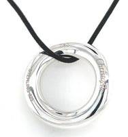 Christofle Sterling Idole de Christofle Pendant Necklace on Black Cord (#J6195)