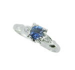 Platinum .49ct Genuine Natural Sapphire and Diamond Ring (#J4590)