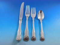 King by Kirk Stieff Sterling Silver Flatware Set Service 76 Pieces Shell Motif