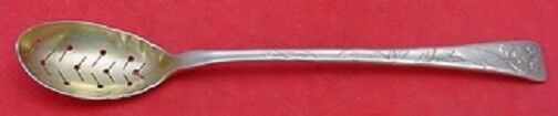 Lap Over Edge Acid Etched by Tiffany Sterling Olive Spoon GW Org. Forget Me Not