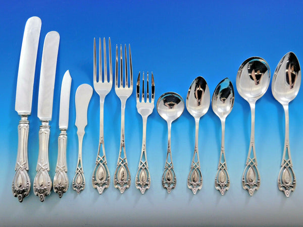 Monticello by Lunt Sterling Silver Flatware Set For 12 Service 144 Pieces Dinner