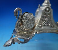 Silverplate Centerpiece with Swans and Mythical Animals c1880 7 1/4 #5444