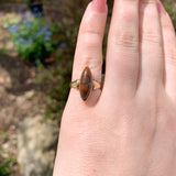 Antique 9k Rosey Yellow Gold Genuine Natural Agate Ring Size 5.25 (#J7270)