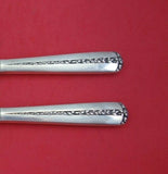 Rambler Rose by Towle Sterling Silver Salad Serving Set 2pc Olive Wood 10 3/4"