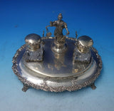 Portuguese .833 Silver Inkwell Double w/Footed Stand 3D Lady Justice (#5426)