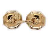 Platinum and 14k Pair of Black Onyx and Pearl Men's Cufflinks w/Engraving #J6873