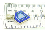 14k White Gold Genuine Natural Opal and Lapis Intarsia Pendant (#J4208)