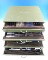 Talisman Blue by Christofle Silverplate Flatware Service Set 102 pcs with Chest