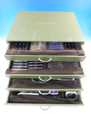 Talisman Blue by Christofle Silverplate Flatware Service Set 102 pcs with Chest
