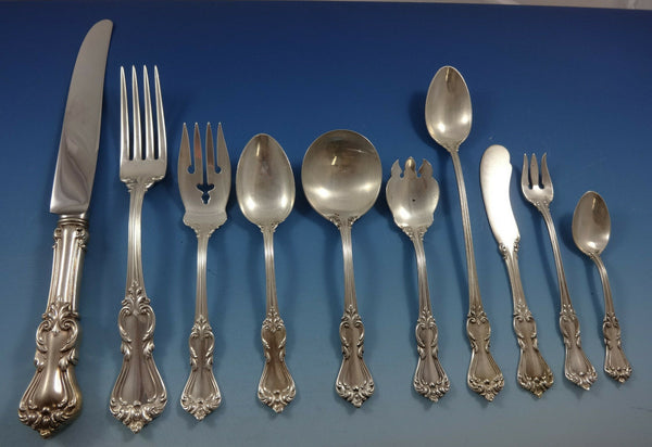 Marlborough by Reed & Barton Sterling Silver Dinner Flatware Set Service 88 Pcs