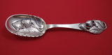Carl Nielsen Danish Sterling Silver Berry Spoon with Strawberries in Bowl 10"
