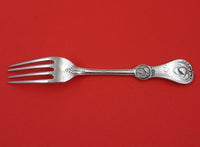 Strawberry by Durgin Coin Silver Tea Fork 6" Heirloom Silverware