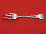 Strawberry by Durgin Coin Silver Tea Fork 6" Heirloom Silverware