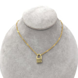 14k Yellow Gold Padlock Clasp on 24" 18k Yellow Gold Chain Necklace (#J7546)