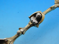 European Sterling Silver Preserve Spoon Heavy Cast Figural Vermeil 8 1/8"