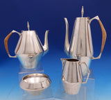 Diamond by Reed and Barton Tea Set 4pc with Rattan Handles #440 (#4889) Lovely!