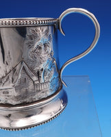 Architectural Repousse by Bailey and Co Sterling Silver Creamer Beaded (#7519)