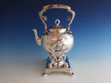 Japanese by Tiffany and Co Sterling Silver Kettle On Stand w/Birds Foliage #0141
