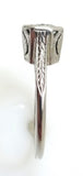 Art Deco 18k White Gold Genuine Natural Diamond Ring .34 Carat Jewelry (#J745)
