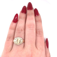14k Yellow Gold Women's Antique Signet Ring Jewelry (#J5707)