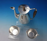 Michelsen Sterling Silver Danish Coffee Set 3pc w/ Wood Handle / Finial (#5130)