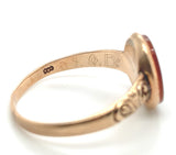 10k Rosey Yellow Gold Genuine Natural Carnelian Stone Warrior Cameo Ring #J7274
