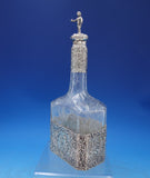 European .800 Silver Cut Crystal Decanter 3-D Child on Top w/ Men Women (#6867)