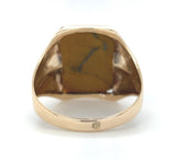 10k Yellow Gold Genuine Natural Tiger's Eye Men's Warrior Cameo Ring (#J6132)