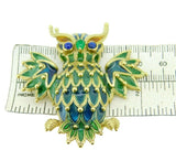 Genuine Natural 18k Yellow Gold Plique-A-Jour Enamel Owl Pin (#J1724)