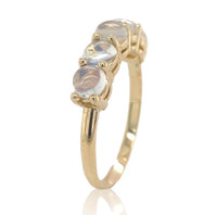14k Yellow Gold Genuine Natural Moonstone Five-Stone Band Ring Size 6.75 #J6801
