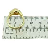 14k Yellow Gold .54ct Orange Genuine Natural Sapphire and Diamond Ring (#J508)