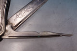 Medallion by Unknown Sterling Silver Pocket Knife w/Nut Pick Fruit Knife (#7237)