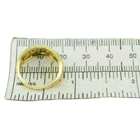 18k Yellow Gold Carved Flower Genuine Natural Diamond Ring Band (#J4690)