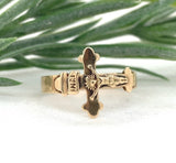 Applied 12k Yellow Gold Cross Crucifix Ring Size 8.5 Jewelry (#J7275)