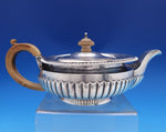James Parkes and Co English Estate Sterling Silver Tea Pot w/ Wood Handle #8445