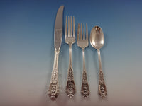 Rose Point by Wallace Sterling Silver Flatware Set For 8 Service 57 Pieces