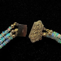25cts Genuine Natural Opal 3-Strand Bead Bracelet with 14k Yellow Gold (#J5924)