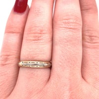 14k Yellow Gold Wedding Band Ring Jewelry with White Gold (#J5730)