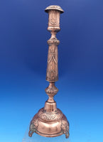 Russian Silver Candlestick Pair with Swags Ribbons Copper Plated (#8300)