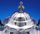 Georgian Rose by Reed and Barton Sterling Silver Tea Set 4pc w/ SP Tray (#9012)