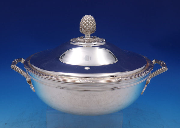 Christofle Silverplate Covered Vegetable Bowl w/ handles Pinecone Finial (#7358)