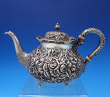 Repousse by Hennegan and Bates Sterling Silver Tea Set 5pc 58.49 ozt. (#7569)