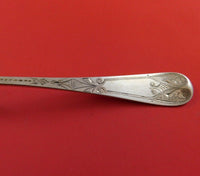 Andrew Warner Coin Silver Fried Oyster Server Gold Washed Bright-Cut 9  7/8"