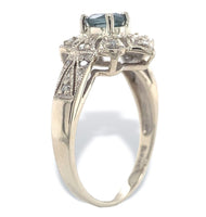 14k White Gold .67ct Genuine Natural Montana Sapphire Ring Unheated (#J7175)