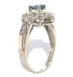 14k White Gold .67ct Genuine Natural Montana Sapphire Ring Unheated (#J7175)