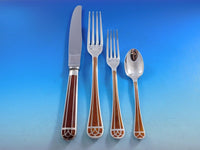 Talisman Sienna Brown by Christofle Silverplate Flatware Service Set Dinner 50pc