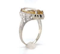 10k Gold Filigree Ring with Marquise 4.51 Carat Genuine Natural Citrine (#J6410)